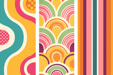 Fototapeta premium Retro generative AI artwork featuring beautiful geometric patterns in warm tones for creative graphic design