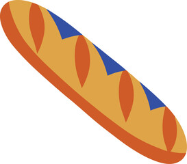 Baguette bread in france vector illustration