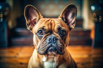 French Bulldog Dog Portrait: Candid Gaze, Authentic Documentary Style