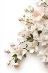 Fototapeta premium Beautiful background template made of Spring flowers.