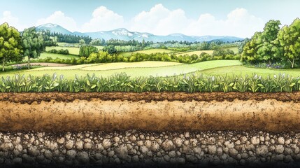 Crop selection chart with organic matter addition and water conservation techniques emphasizing soil health
