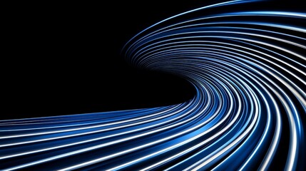 Abstract Blue Light Waves Creating a Dynamic Flowing Pattern