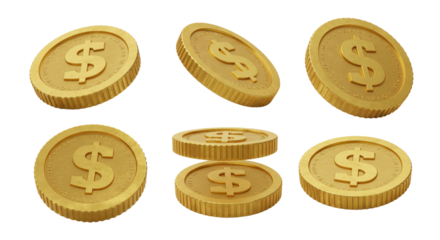 Golden Coins PNG 