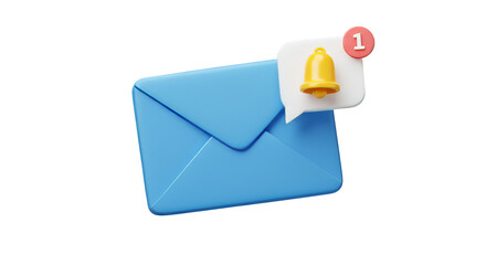Envelope with notification new email message in the inbox web icon Isolated, PNG 