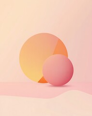 Fototapeta premium Minimalist boho style Abstract background with abstract shape in soft pink and yellow