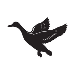 Duck silhouette vector file isolated on white background