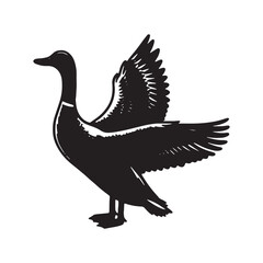 Duck silhouette vector file isolated on white background