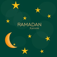 Ramadan Kareem greeting background. Iftar concept greeting image. green background vector illustration.