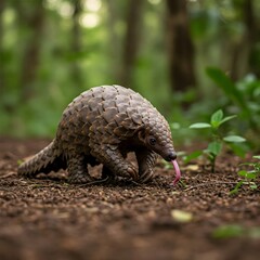 Pangolin on the ground
