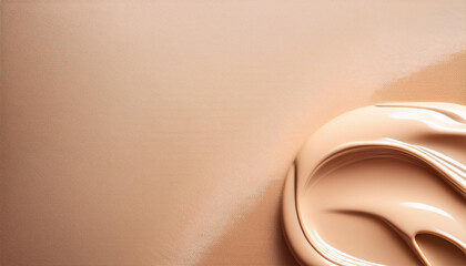 liquid foundation light beige grainy gradient background ivory cosmetics smooth texture banner copy space