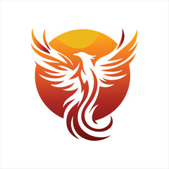 phoenix glow vector clip art logo design