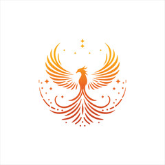 phoenix glow vector clip art logo design