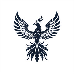 phoenix glow vector clip art logo design