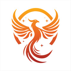phoenix glow vector clip art logo design