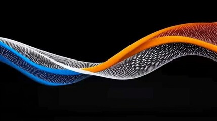 Flowing Colorful Waves with Dynamic Textures Against Black Background