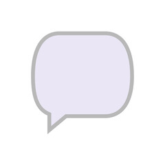 薄紫の正方形の吹き出し　グラフィック素材