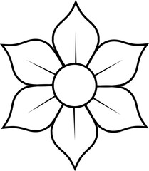 Flower silhouette icon. Abstract flower outline vector isolated on transparent background. Ideal for decoration, logos and design projects. Garden plants illustration sign, Editable stroke.