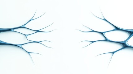 Blue Abstract Network Design with Branching Patterns on White Background