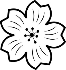 Flower silhouette icon. Abstract flower bold line vector isolated on transparent background. Ideal for decoration, logos and design projects. Garden plants illustration sign, Editable stroke.