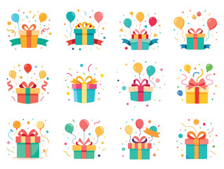 set of gift boxes vector