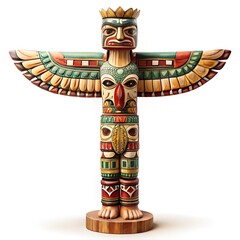 totem pole in the forest