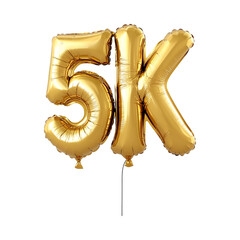 3D Golden Number 5K PNG Cut out Element