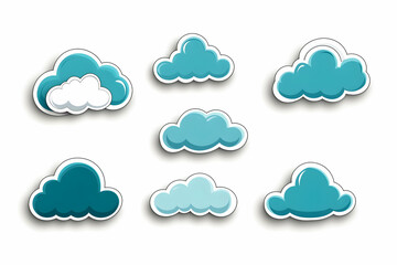 Obraz premium Cartoon Clouds Set. Vector sky icons for weather forecast or design elements