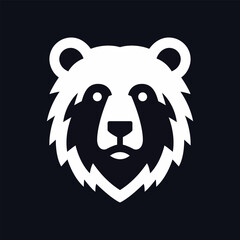 a bear head logo on a black background