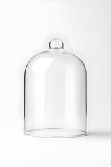 Obraz premium Clear glass dome used for food display, centerpiece, or decoration against white