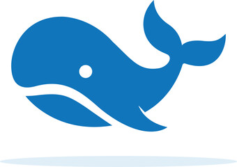 a blue whale on a white background