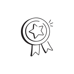 Medal with Star Icon - Award Badge Illustration
