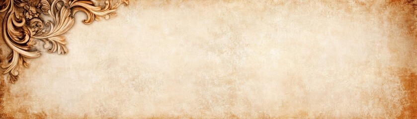 Obraz premium This vintage background features ornate floral designs in warm tones, perfect for invitations, artistic projects, or digital designs, It adds a classic touch and elegance to any creative endeavor,