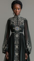 full length front view An aristocratic African wom_002