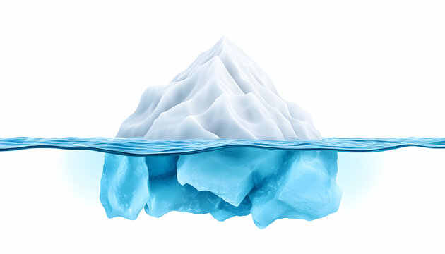 Iceberg floating in calm waters representing global warming for climate change