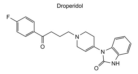 Chemical structure of droperidol, drug substance