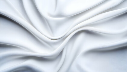 Obraz premium Luxurious white silk cloth with elegant folds; ideal for backgrounds and textures