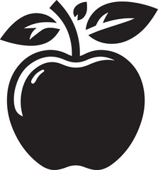 apple symbol. black silhouette isolated on white