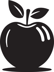 apple symbol. black silhouette isolated on white
