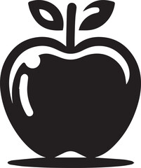 apple symbol. black silhouette isolated on white