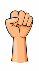 Raised fist in vector art. Symbol of unity, solidarity, support and resistance