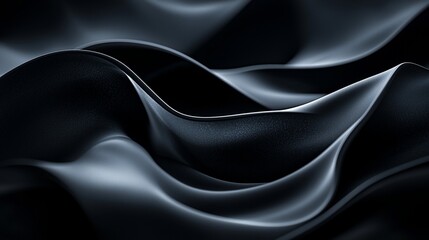 Fototapeta premium Dark, flowing fabric waves abstract background