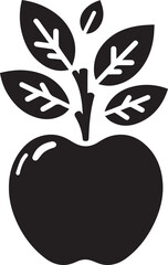 apple symbol. black silhouette isolated on white