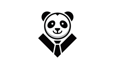 A panda bear with a smile on its face logo vector