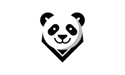A panda bear with a smile on its face logo vector