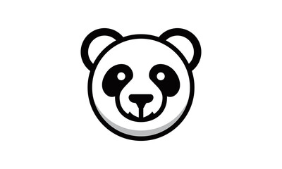 A panda bear with a smile on its face logo vector