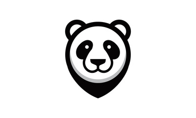 A panda bear with a smile on its face logo vector