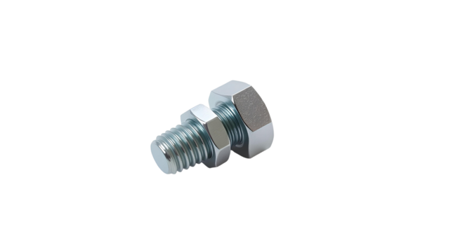 Photo of bolt and nut isolated on transparent background.png