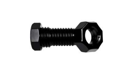 Photo of bolt and nut isolated on transparent background.png