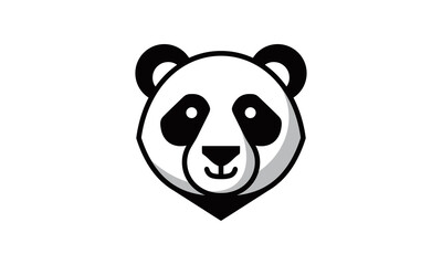 A panda bear with a smile on its face logo vector