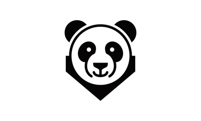 A panda bear with a smile on its face logo vector